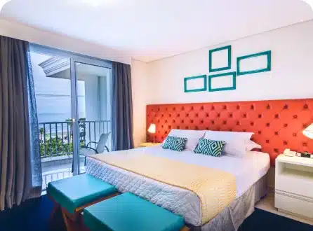 Por Que Escolher Diárias Completas em Vez de Day Use no Guarujá? Quarto Luxo Frente Mar Hotel Doral Guarujá Day Use